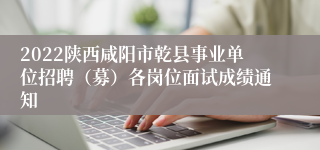 2022陕西咸阳市乾县事业单位招聘（募）各岗位面试成绩通知