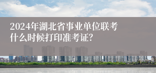 2024年湖北省事业单位联考什么时候打印准考证？