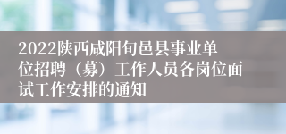 2022陕西咸阳旬邑县事业单位招聘（募）工作人员各岗位面试工作安排的通知