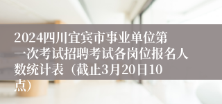 2024四川宜宾市事业单位第一次考试招聘考试各岗位报名人数统计表（截止3月20日10点）