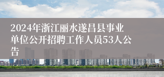 2024年浙江丽水遂昌县事业单位公开招聘工作人员53人公告