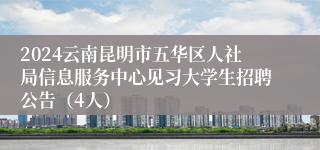 2024云南昆明市五华区人社局信息服务中心见习大学生招聘公告（4人）