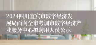 2024四川宜宾市数字经济发展局面向全市考调市数字经济产业服务中心拟聘用人员公示