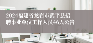 2024福建省龙岩市武平县招聘事业单位工作人员46人公告