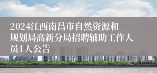 2024江西南昌市自然资源和规划局高新分局招聘辅助工作人员1人公告