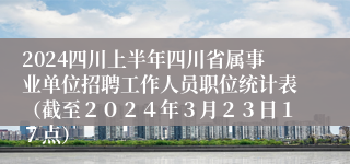 2024四川上半年四川省属事业单位招聘工作人员职位统计表（截至２０２４年３月２３日１７点）