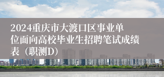 2024重庆市大渡口区事业单位面向高校毕业生招聘笔试成绩表（职测D）