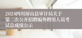 2024四川屏山县审计局关于第二次公开招聘编外聘用人员考试总成绩公示