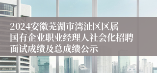 2024安徽芜湖市湾沚区区属国有企业职业经理人社会化招聘面试成绩及总成绩公示