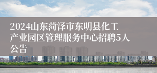 2024山东菏泽市东明县化工产业园区管理服务中心招聘5人公告