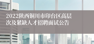 2022陕西铜川市印台区高层次及紧缺人才招聘面试公告