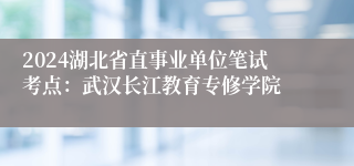 2024湖北省直事业单位笔试考点：武汉长江教育专修学院