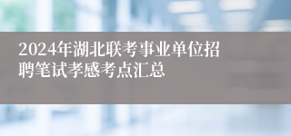 2024年湖北联考事业单位招聘笔试孝感考点汇总