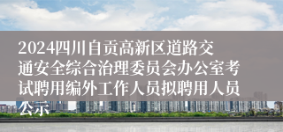 2024四川自贡高新区道路交通安全综合治理委员会办公室考试聘用编外工作人员拟聘用人员公示