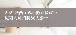 2024陕西宝鸡市陈仓区就业见习人员招聘80人公告