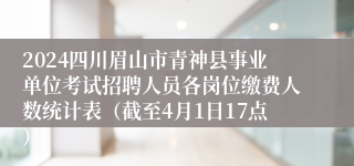 2024四川眉山市青神县事业单位考试招聘人员各岗位缴费人数统计表（截至4月1日17点）