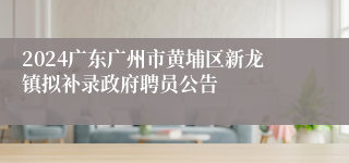 2024广东广州市黄埔区新龙镇拟补录政府聘员公告