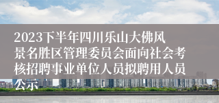 2023下半年四川乐山大佛风景名胜区管理委员会面向社会考核招聘事业单位人员拟聘用人员公示