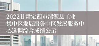 2022甘肃定西市渭源县工业集中区发展服务中区发展服务中心选调综合成绩公示