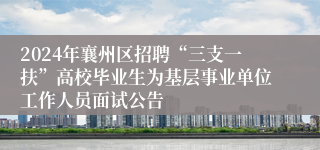 2024年襄州区招聘“三支一扶”高校毕业生为基层事业单位工作人员面试公告