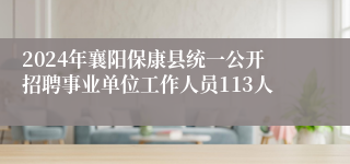 2024年襄阳保康县统一公开招聘事业单位工作人员113人