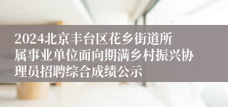 2024北京丰台区花乡街道所属事业单位面向期满乡村振兴协理员招聘综合成绩公示