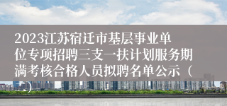 2023江苏宿迁市基层事业单位专项招聘三支一扶计划服务期满考核合格人员拟聘名单公示（二）