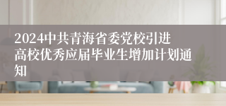 2024中共青海省委党校引进高校优秀应届毕业生增加计划通知