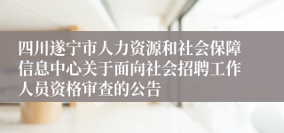 四川遂宁市人力资源和社会保障信息中心关于面向社会招聘工作人员资格审查的公告