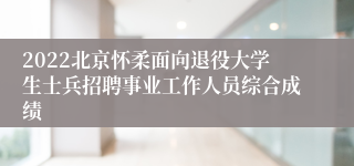 2022北京怀柔面向退役大学生士兵招聘事业工作人员综合成绩