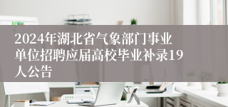 2024年湖北省气象部门事业单位招聘应届高校毕业补录19人公告