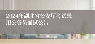 2024年湖北省公安厅考试录用公务员面试公告