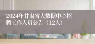 2024年甘肃省大数据中心招聘工作人员公告（12人）