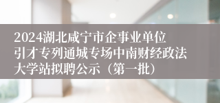 2024湖北咸宁市企事业单位引才专列通城专场中南财经政法大学站拟聘公示（第一批）                           