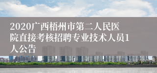 2020广西梧州市第二人民医院直接考核招聘专业技术人员1人公告