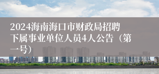 2024海南海口市财政局招聘下属事业单位人员4人公告（第一号）