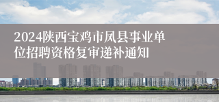 2024陕西宝鸡市凤县事业单位招聘资格复审递补通知