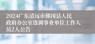 2024广东清远市佛冈县人民政府办公室选调事业单位工作人员2人公告