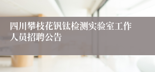 四川攀枝花钒钛检测实验室工作人员招聘公告