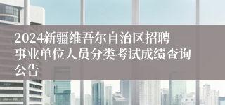 2024新疆维吾尔自治区招聘事业单位人员分类考试成绩查询公告