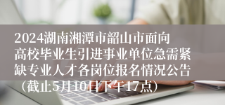 2024湖南湘潭市韶山市面向高校毕业生引进事业单位急需紧缺专业人才各岗位报名情况公告（截止5月10日下午17点）