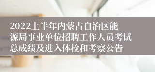 2022上半年内蒙古自治区能源局事业单位招聘工作人员考试总成绩及进入体检和考察公告