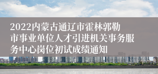 2022内蒙古通辽市霍林郭勒市事业单位人才引进机关事务服务中心岗位初试成绩通知