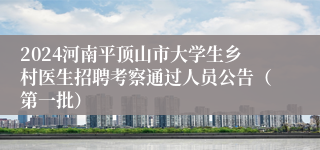 2024河南平顶山市大学生乡村医生招聘考察通过人员公告（第一批）