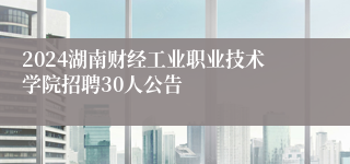 2024湖南财经工业职业技术学院招聘30人公告