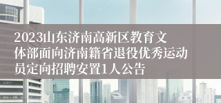 2023山东济南高新区教育文体部面向济南籍省退役优秀运动员定向招聘安置1人公告