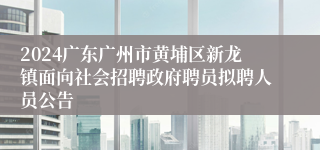 2024广东广州市黄埔区新龙镇面向社会招聘政府聘员拟聘人员公告