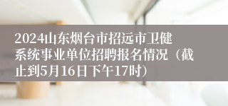 2024山东烟台市招远市卫健系统事业单位招聘报名情况（截止到5月16日下午17时）