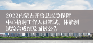 2022内蒙古开鲁县应急保障中心招聘工作人员笔试、体能测试综合成绩及面试公告