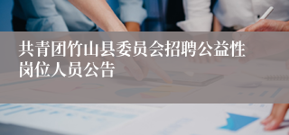 共青团竹山县委员会招聘公益性岗位人员公告